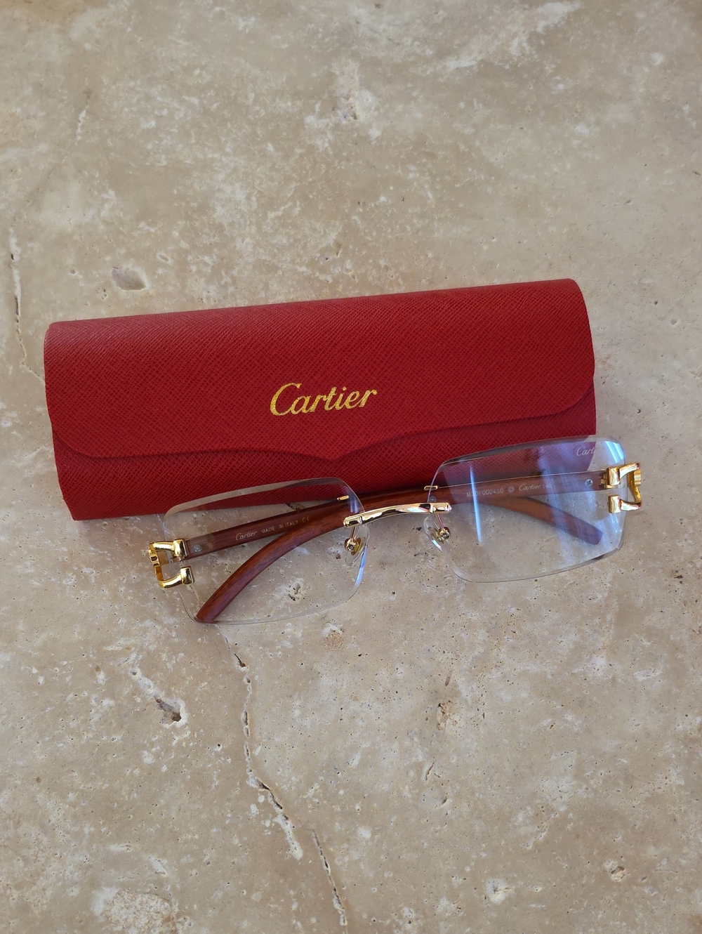 Cartier Clear Rimless Eyeglasses